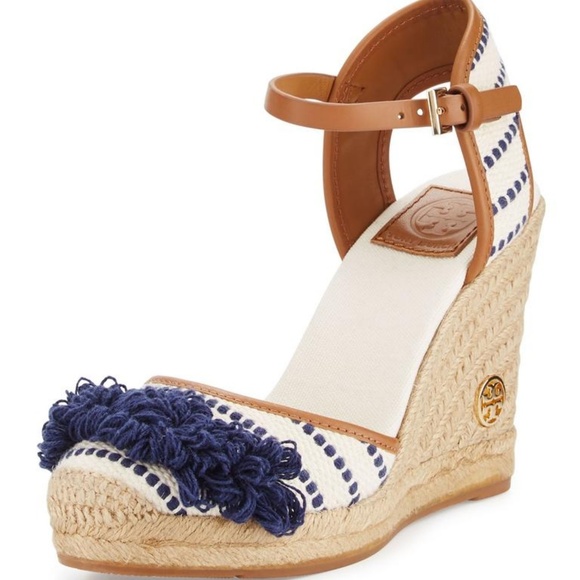 Tory Burch Shoes - NEW Tory Burch Shaw Nautical Stripe Wedg